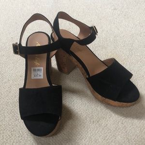 black block heel shoes